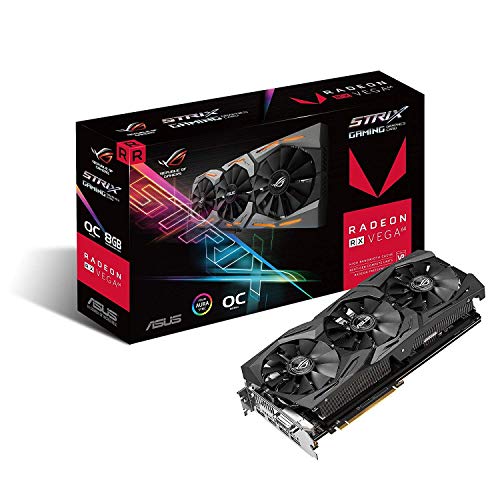 Best Water Cooling Kits For Graphic Cards- ASUS Radeon RX Vega 64 8GB Overclocked 2048-Bit HBM2 PCI Express 3.0 HDCP Ready Video Card (STRIX-RXVEGA64-O8G-GAMING)